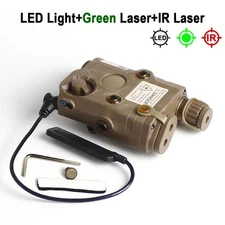 Tactical PEQ-15 Flashlight IR Red/Green Laser Adjustable White LED Light Airsoft