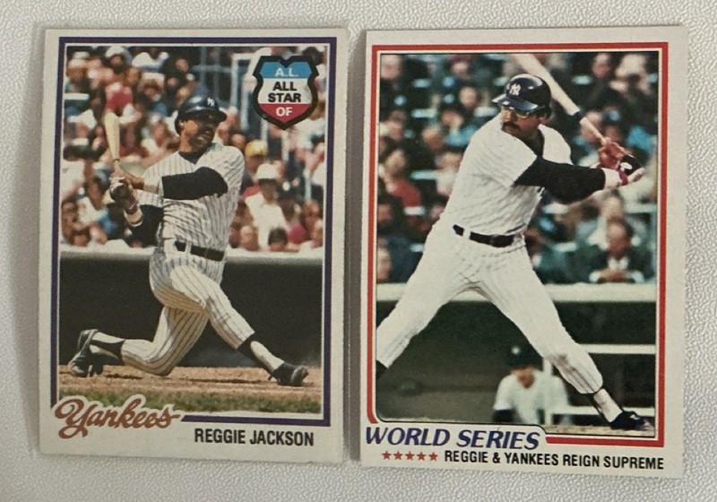 Topps 1978 Reggie Jackson Yankees World Series #200 #413 Card Lot of 2