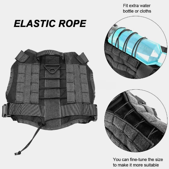 Arnés táctico para perros sin tirar chaleco extra grande de entrenamiento militar para perros con asa Foto 3 de 4