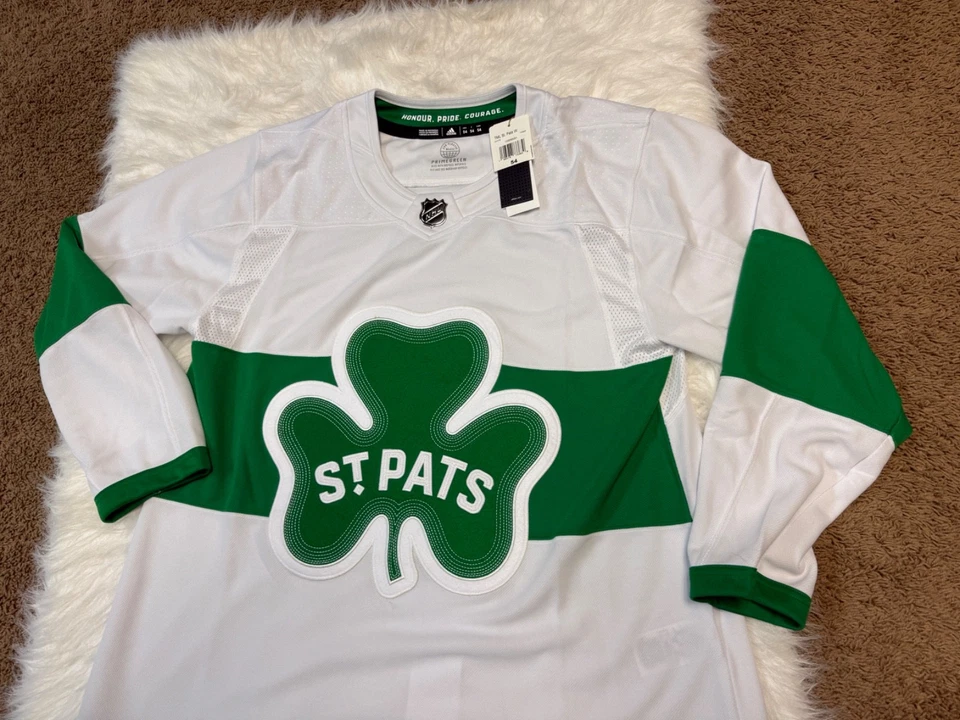 Adidas Toronto Maple Leafs St. Pats Alternate Primegreen Men's Size 54 Jersey - Image 2 of 4