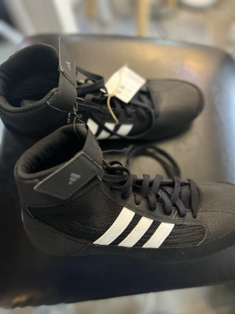Adidas HVC Wrestling Shoes Mens 13.5 Black White Mat Training Combat NWT 221-HVC 2 - adidaswrestling main image 3