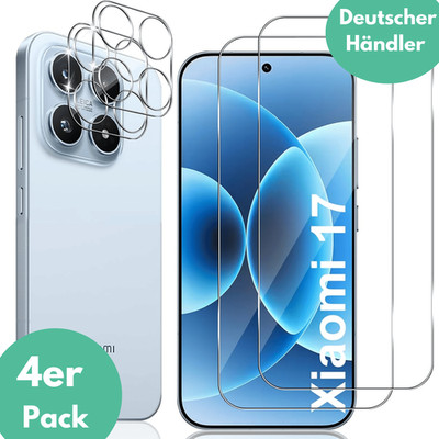 2X Schutzglas für Xiaomi 17 Display Kamera Schutz Hartglas Panzerfolie Full 9H