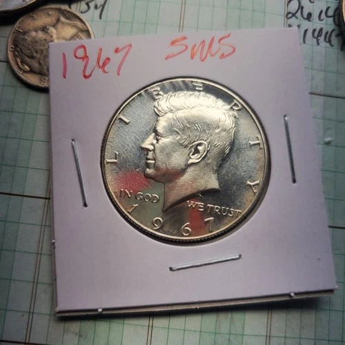 1967 SMS Kennedy Half Dollar Gem BU Special Mint Set 40% Silver