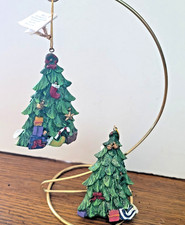 2 2001 Marathon Gas and Oil Christmas Ornaments Glitter the Christmas Tree VTG