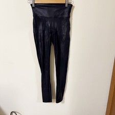 Spanx Womens Black Faux Leather Leggings Size Small