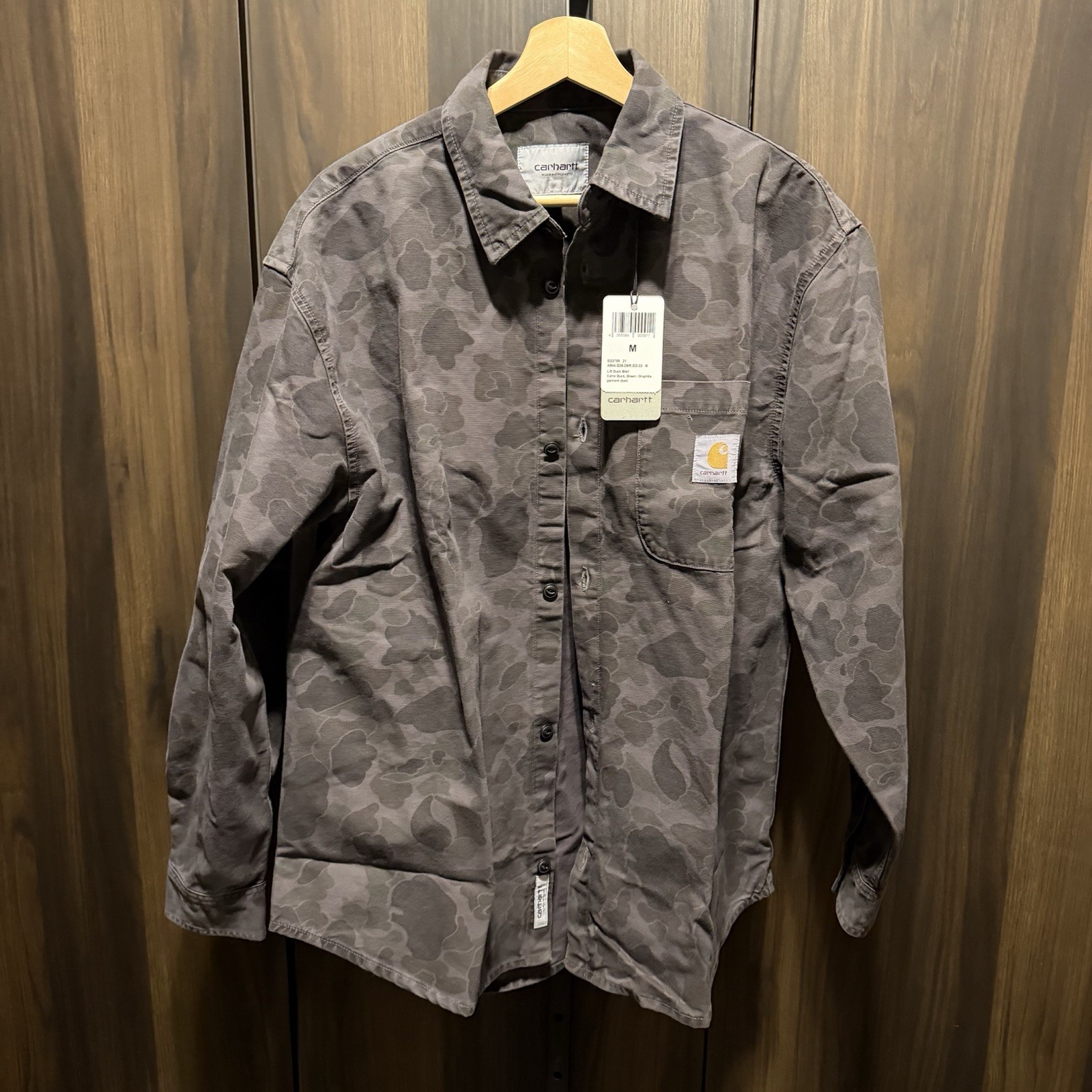 Carhartt WIP Duck Camo Shirt Garment Dyed Green Graphite Size Medium thumbnail 3