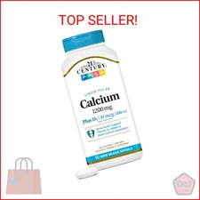21st Century Calcium Plus D3 Liquid Filled Softgel, 1200 mg, 90 Count