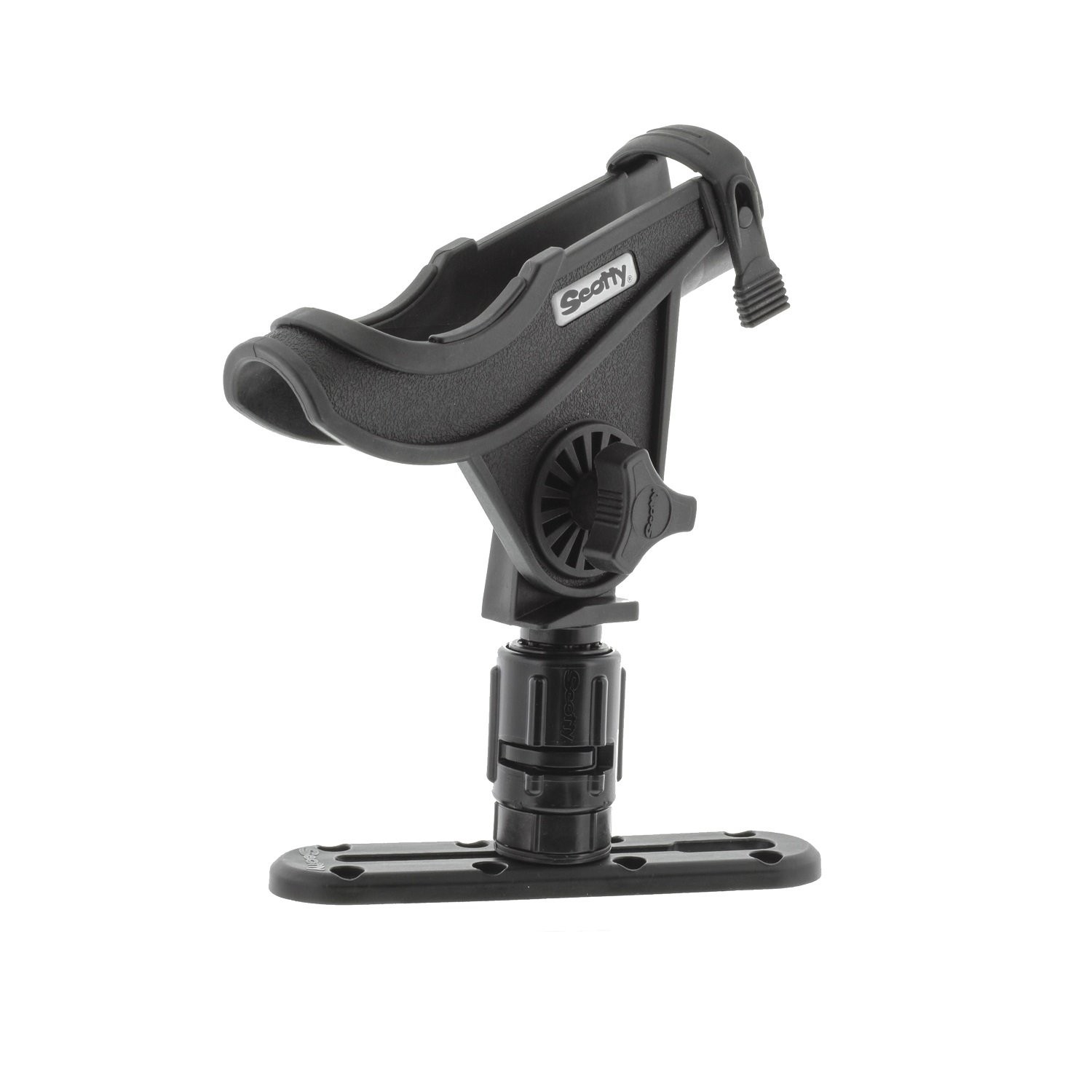 Scotty #282-BK Baitcaster Rod Holder w/Gearhead & Track (Bla