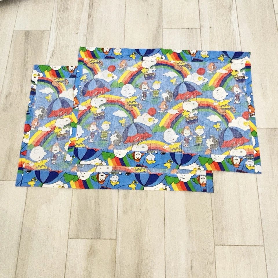 "Juego de dos paneles de cortina de cacahuetes arco iris vintage SEARS & ROEBUCK 25"" X 35""" Foto 2 de 4