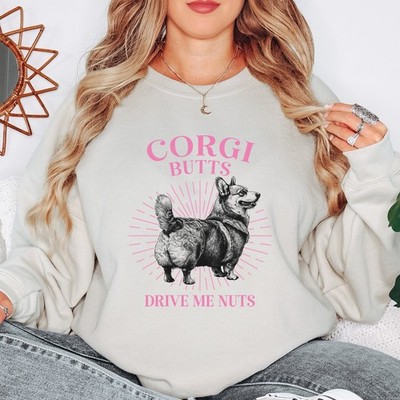 Corgi Butts Drive Me Nuts Damen Sweatshirt Damen Hundeliebhaber Grafik Pullover