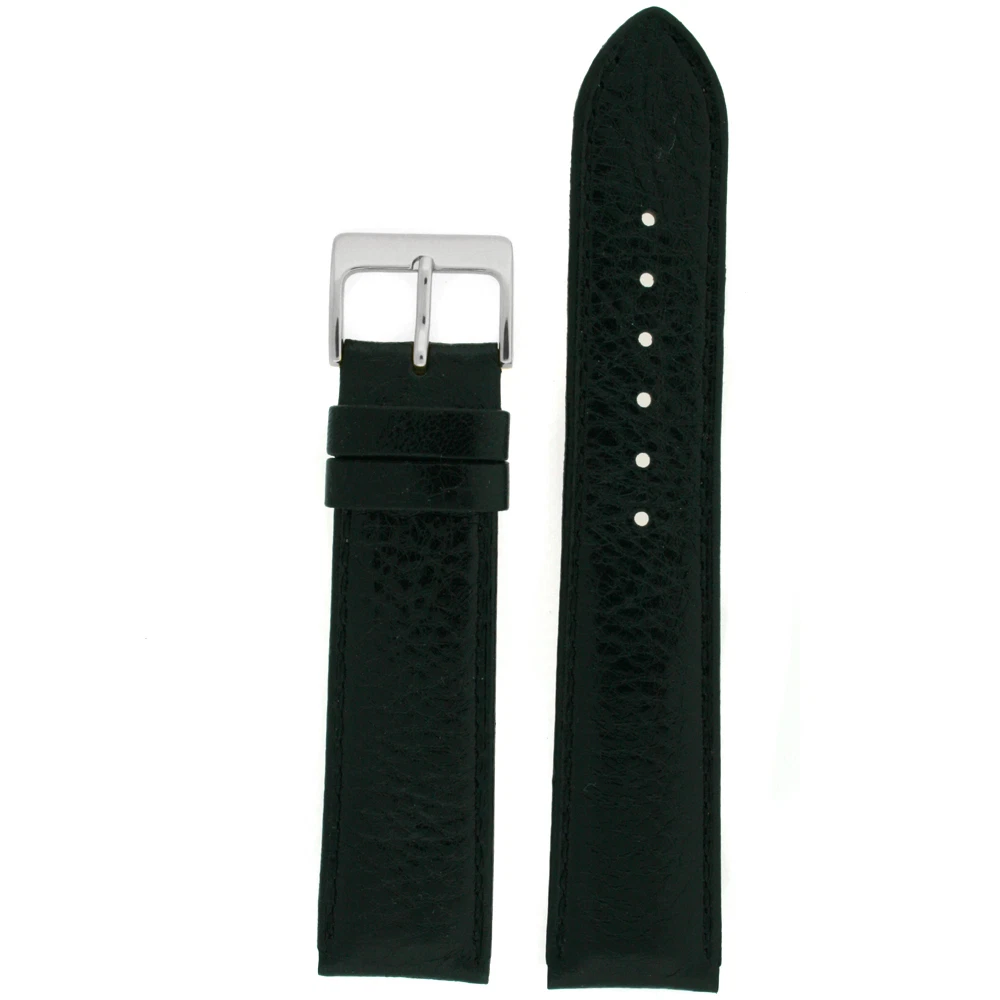 Soft Leather Watch Band Black Padd 10mm 12mm 14mm 16mm 18mm 20mm