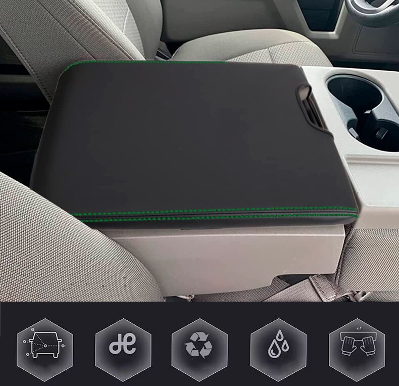 Center Console Lid Armrest Leather Cover Bench Seat For Ford F150 97-03 Gray - Foto 11