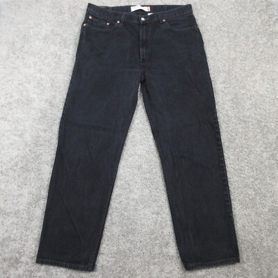 Levis Jeans Mens 36x30 (Tag 38x32) Black 550 Relaxed Tapered Zip