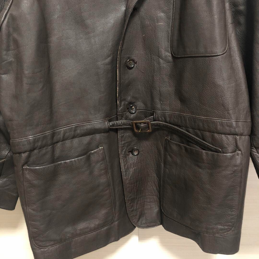 Comme Des Garcons HOMME Leather Jacket Coat Brown Japan Size