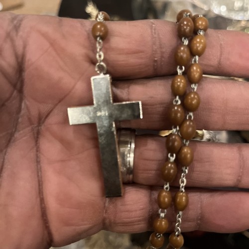 Saint St Benedict Wood Beaded 27” Rosaries “ Catholic Holiday Rosary SALE” - 第 1/7 張圖片