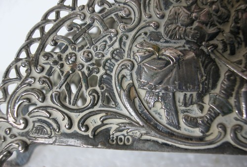 Antique Silver800 Napkin Holder-A Scene Of A Man Playing The Cello Lady Singing - Picture 7 of 9