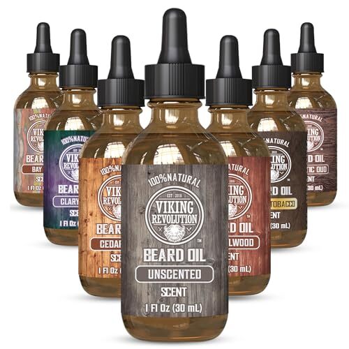 Unscented Beard Oil for Men - Natural Mens Beard Oil with Argan Oil and Jojob...
