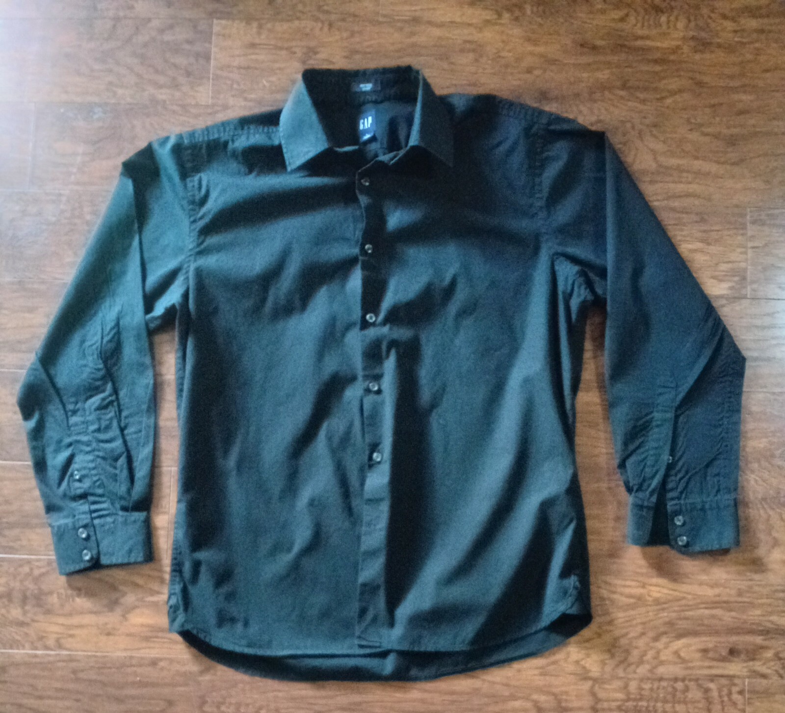 Gap Black Fitted Stretch Button Down Shirt - image 1