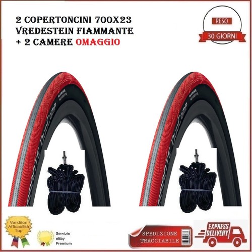 2 Copertoncini 700x23 Vredestein Fiammante Bici Corsa Strada Pieghevole  Gomme | eBay