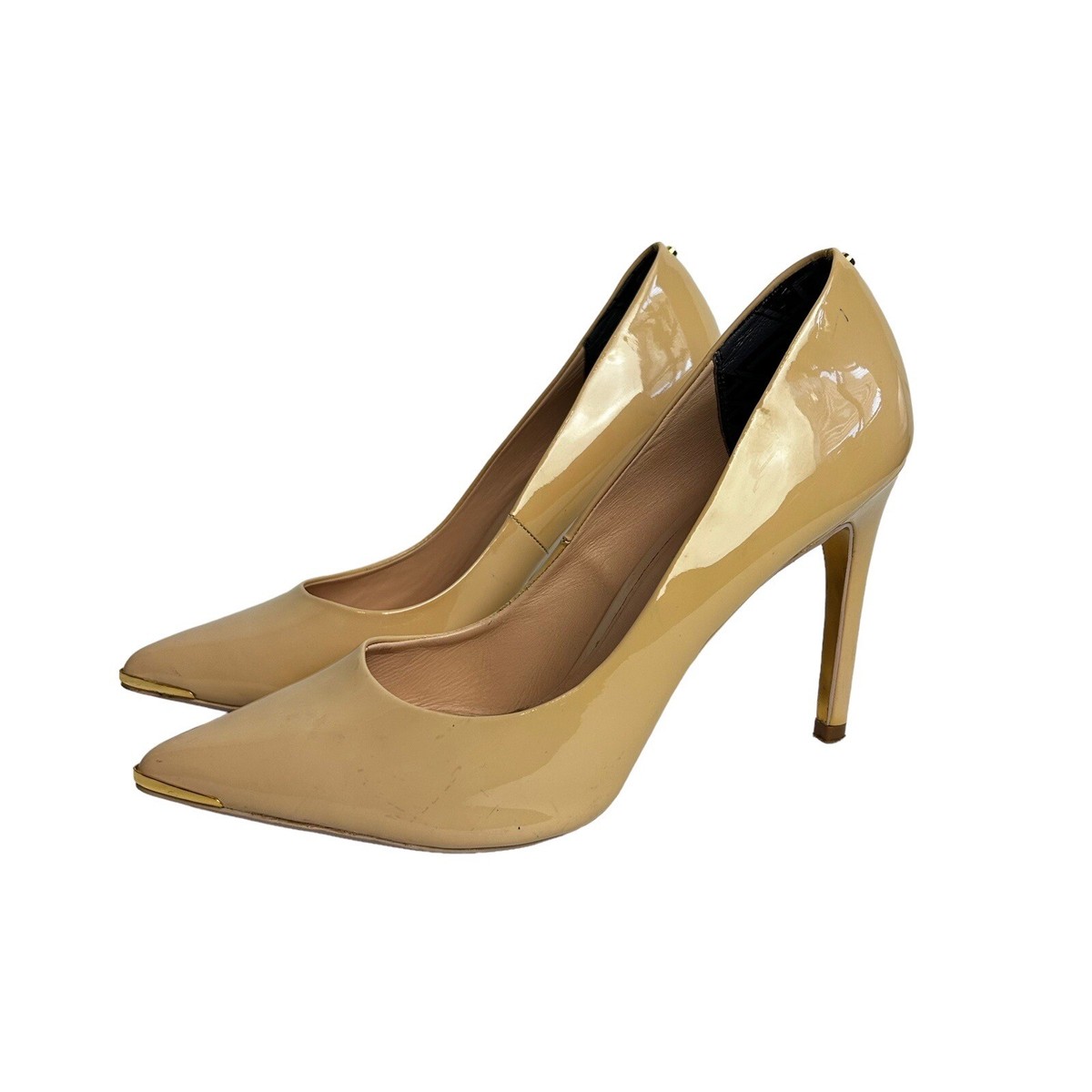 Ted Baker Size 10 Pointed Toe Heels Nude Patent Leather 