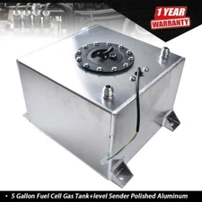 Polished Aluminum Racing/Street 5 Gallon Fuel Cell Gas Tank+Level Sender Drift