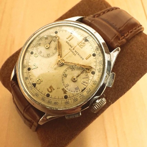 Baume & Mercier Manual Winding Chronograph Men's Wristwatch Vintage Used - Picture 2 of 14