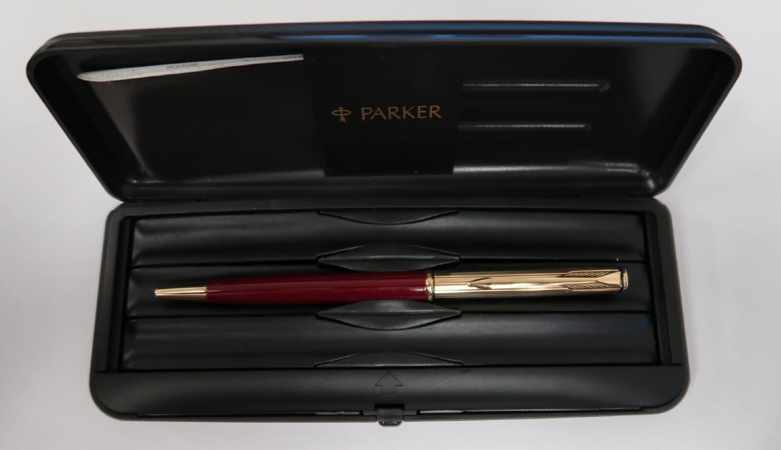 Parker Insignia Custom Burgundy & Gold Ballpoint Pen Made In USA New In Box