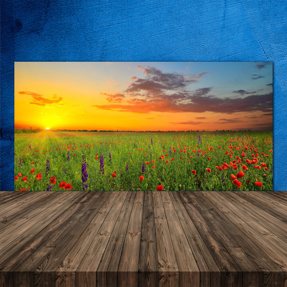 Crédence de cuisine en verre panneau de protection mural 120x60 fleurs nature