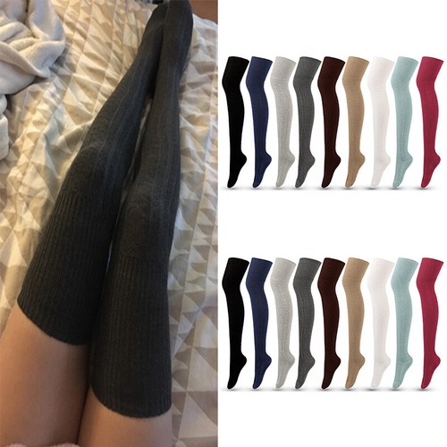 Frauen Winter Warme Gestrickte Socken Über Knie Lange Oberschenkel Hohe 〒 - Bild 5 von 21