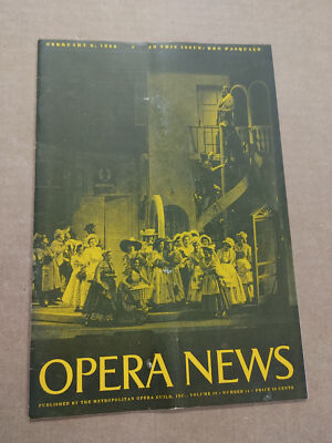 Opera news Magazine February 6 1956 M107 | eBay