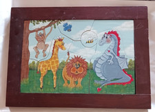 Puzzle: Handmade wooden; 9-piece Animal's