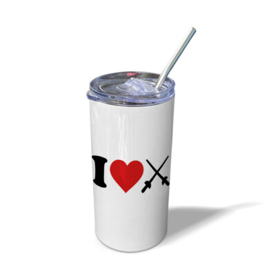 Stainless-Steel Travel Mug Tumbler I Love Fencing Olympics Thermal Coffee Cup