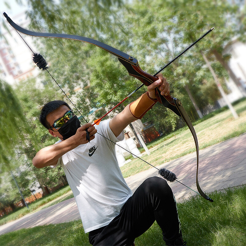 60" Takedown Longbow Recurve Bow 20-60lbs Wooden Archery Hunting Black Hunter | SHEIN A