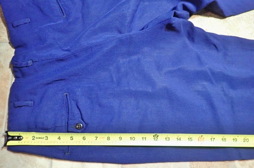 Rare Vintage Wool Gabardine Trousers Pleated Cuffed Leg Pants 31x26 WALDES Zip - Picture 9 of 15