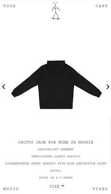 Nike SB Travis Scott Cactus Jack Hoodie Black Size 2xl for sale