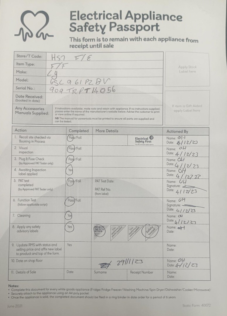 LG GSL961PZBV American Style Fridge Freezer CS H57 eBay