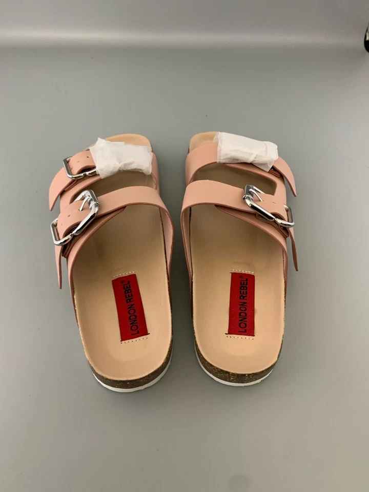 Sandalia Plantilla Doble Hebilla London Rebel Beige Talla US 5-UK 3 Nueva Foto 4 de 4