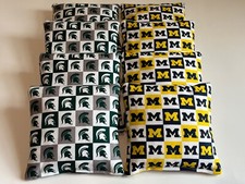 MICHIGAN WOLVERINES MICHIGAN STATE SPARTANS CORNHOLE BEAN BAGS 8 ALL WEATHER