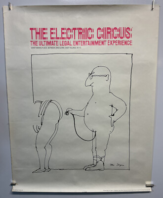 Original Tomi Ungerer Electric Circus New York  Cartoon Illustration Poster