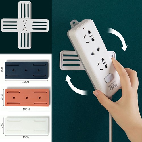 Wall Mount Plug Fixer Self Adhesive Socket Power Strip Insert Holder