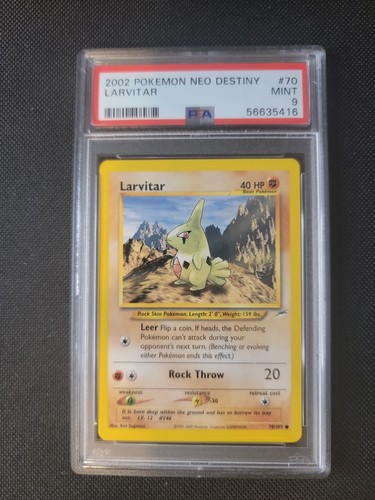 Larvitar (Unlimited) graded PSA 9 for sale on eBay