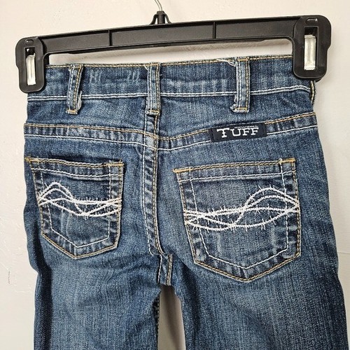 Cowgirl Tuff Girls 6 Blue Denim Jeans Bootcut Don't Fence Me In Western Boho - Picture 6 of 7