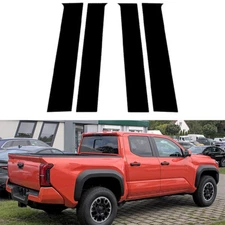 Glossy Black Window Pillar Posts Door Trim Cover Sticker For Toyota Tacoma 2024