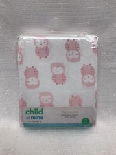 Carter's Child Of Mine With Pink Owls Fitted Baby Crib Sheet 100 Cotton Girls
