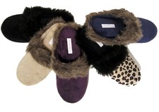 Charter Club plush velvet slippers S 5-6 faux fur trim choose color NEW 24
