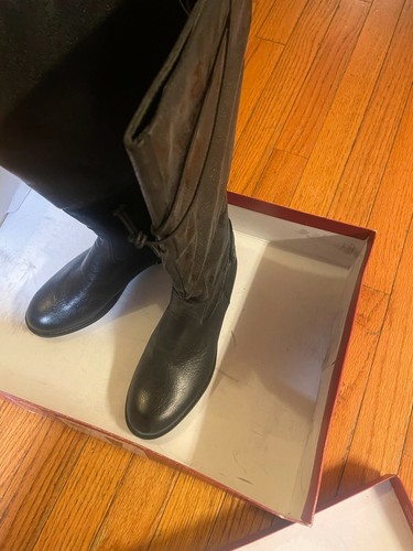 Merona ERIN Women's Black Leather Riding Boots - Size 6.5 - Picture 3 of 9