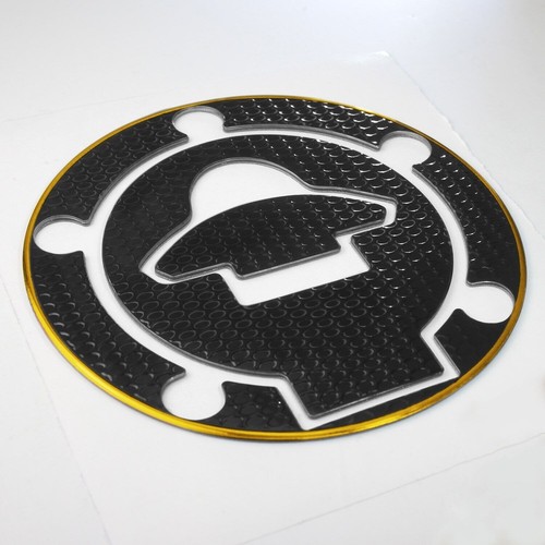 BLACK&CHROMED GOLD GAS TANK FUEL CAP COVER PROTECTION GUARD 14-23 YZF R3/ MT-03 - Picture 3 of 4