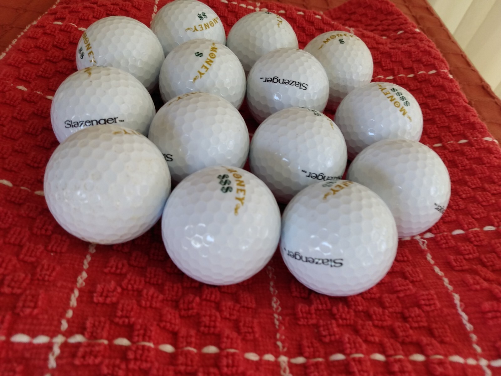 MONEY  14  Slazenger  used  Golf Balls Very Clean&nbsp; &nbsp;Free Shipping