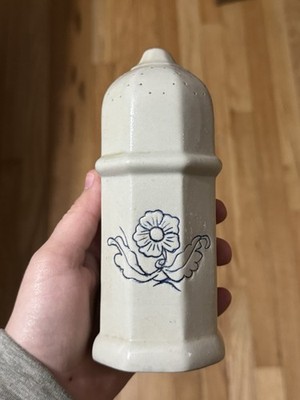Extremely Rare Stoneware Muffineer with Impressed Floral Decoration Sugar Shaker