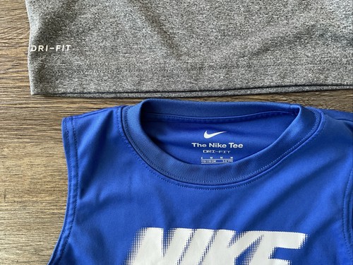Lot Of 4 Boys Nike Tank Top Sleeveless T Tee Shirt Gray Blue Size 6 Dri Fit - Picture 6 of 16